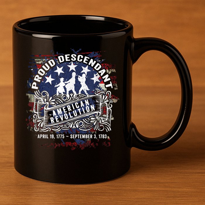 Proud Descendant American Revolution Fife And Drum Novelty 11oz C Handle Ceramic Mug
