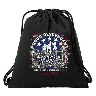 Proud Descendant American Revolution Fife And Drum Novelty Drawstring Bag