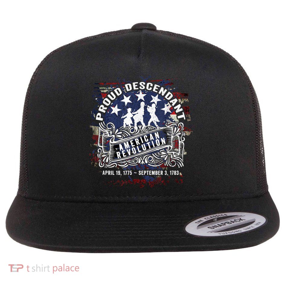 Proud Descendant American Revolution Fife And Drum Novelty Flatbill Hat
