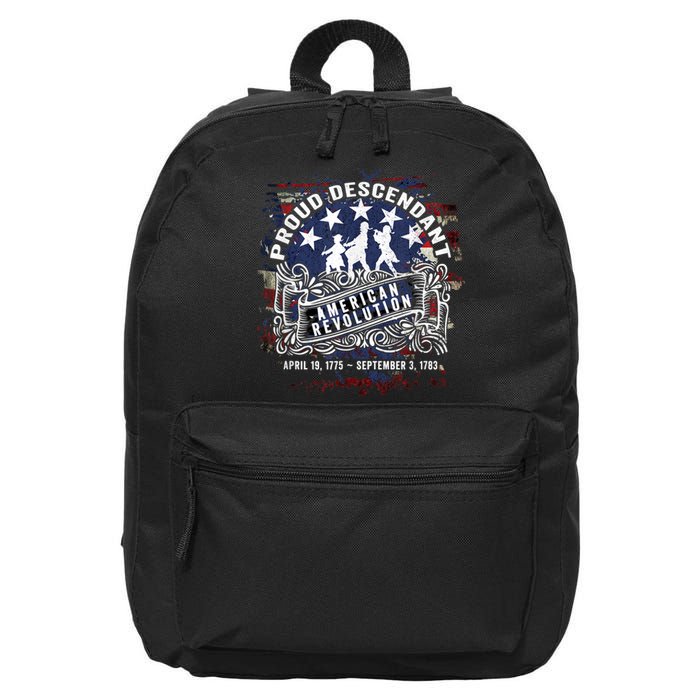 Proud Descendant American Revolution Fife And Drum Novelty 16 in Basic Backpack