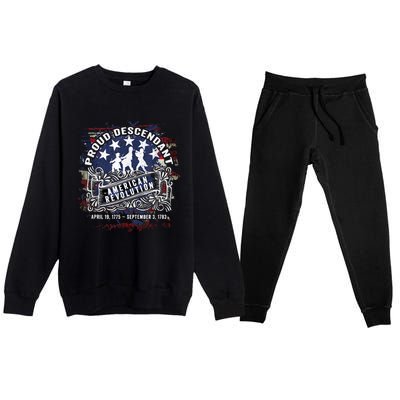 Proud Descendant American Revolution Fife And Drum Novelty Premium Crewneck Sweatsuit Set