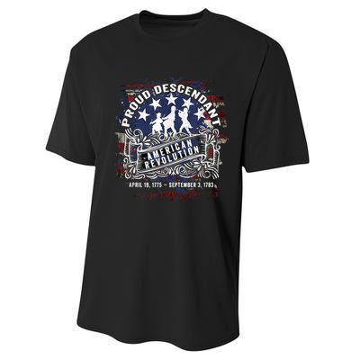 Proud Descendant American Revolution Fife And Drum Novelty Performance Sprint T-Shirt