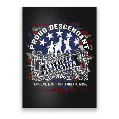 Proud Descendant American Revolution Fife And Drum Novelty Poster