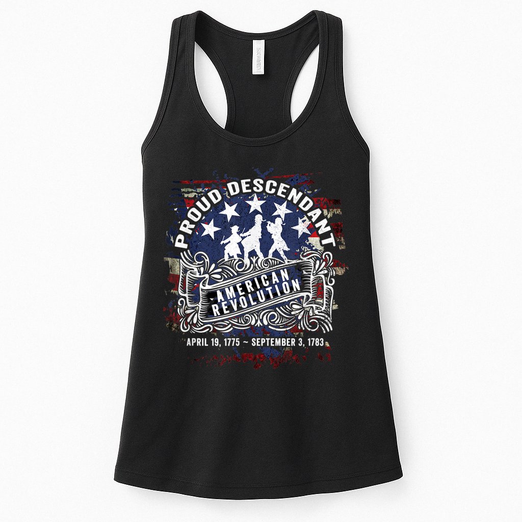 Proud Descendant American Revolution Fife And Drum Novelty Womens Tank Top