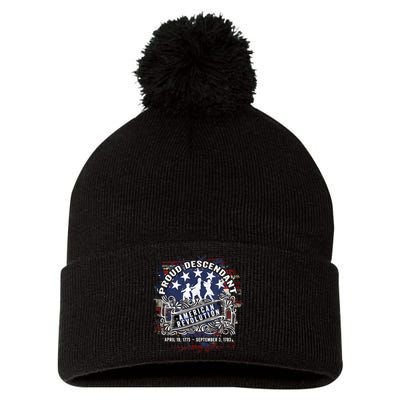 Proud Descendant American Revolution Fife And Drum Novelty Pom Pom 12in Knit Beanie