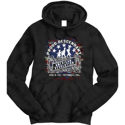 Proud Descendant American Revolution Fife And Drum Novelty Tie Dye Hoodie