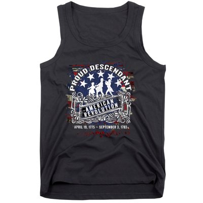 Proud Descendant American Revolution Fife And Drum Novelty Tank Top