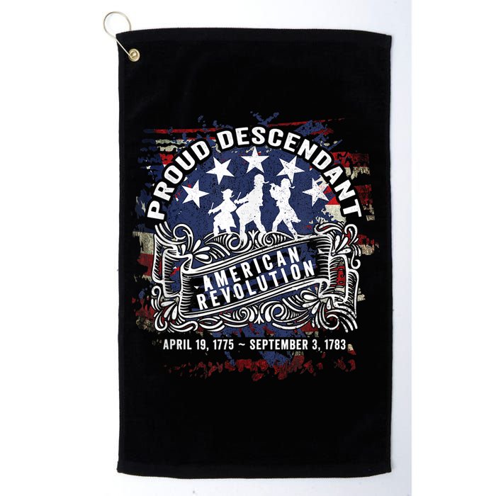 Proud Descendant American Revolution Fife And Drum Novelty Golf Towel