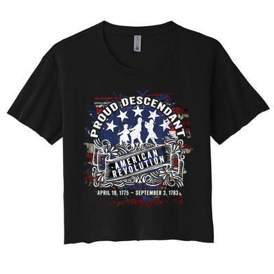 Proud Descendant American Revolution Fife And Drum Novelty Crop Top