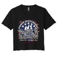 Proud Descendant American Revolution Fife And Drum Novelty Women's Crop Top Tee