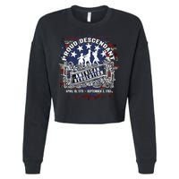 Proud Descendant American Revolution Fife And Drum Novelty Cropped Pullover Crew