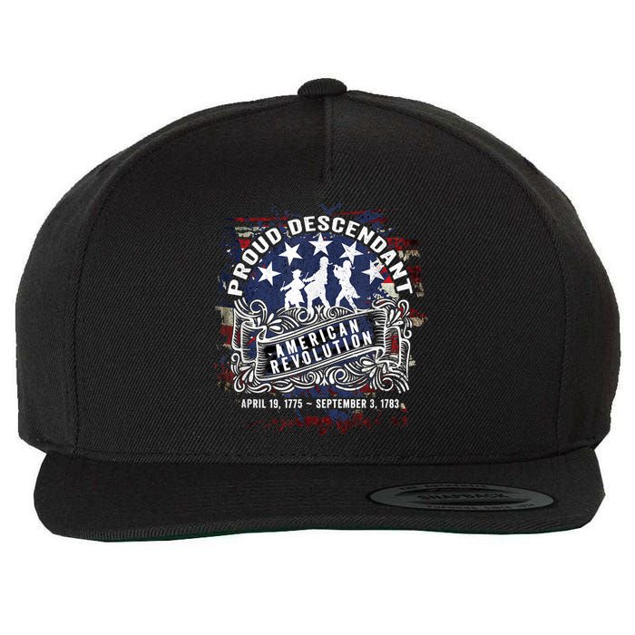 Proud Descendant American Revolution Fife And Drum Novelty Wool Snapback Cap