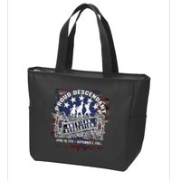 Proud Descendant American Revolution Fife And Drum Novelty Zip Tote Bag
