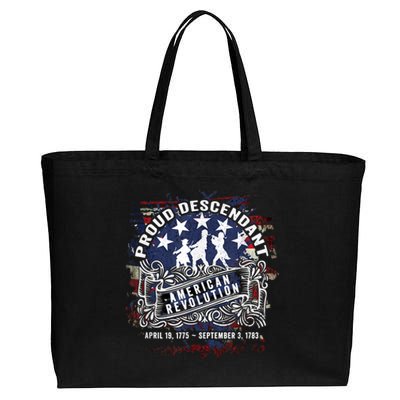 Proud Descendant American Revolution Fife And Drum Novelty Cotton Canvas Jumbo Tote