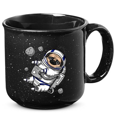 Pug Dog Astronaut Funny Space Cosmic Girl Boy 15oz Campfire Ceramic Mug