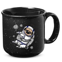Pug Dog Astronaut Funny Space Cosmic Girl Boy 15oz Campfire Ceramic Mug