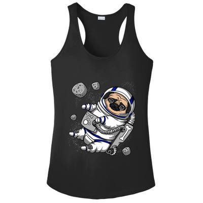 Pug Dog Astronaut Funny Space Cosmic Girl Boy Ladies PosiCharge Competitor Racerback Tank
