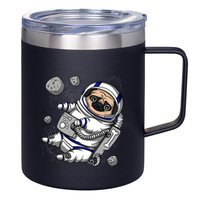 Pug Dog Astronaut Funny Space Cosmic Girl Boy 12oz Stainless Steel Coffee Mug