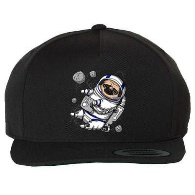 Pug Dog Astronaut Funny Space Cosmic Girl Boy Wool Snapback Cap