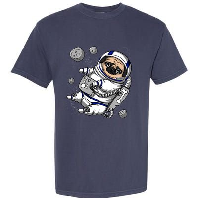 Pug Dog Astronaut Funny Space Cosmic Girl Boy Garment-Dyed Heavyweight T-Shirt