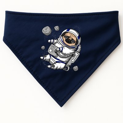 Pug Dog Astronaut Funny Space Cosmic Girl Boy USA-Made Doggie Bandana