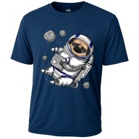 Pug Dog Astronaut Funny Space Cosmic Girl Boy Cooling Performance Crew T-Shirt