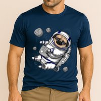 Pug Dog Astronaut Funny Space Cosmic Girl Boy Cooling Performance Crew T-Shirt