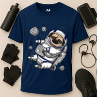Pug Dog Astronaut Funny Space Cosmic Girl Boy Cooling Performance Crew T-Shirt