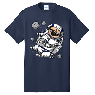 Pug Dog Astronaut Funny Space Cosmic Girl Boy Tall T-Shirt