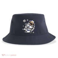 Pug Dog Astronaut Funny Space Cosmic Girl Boy Sustainable Bucket Hat