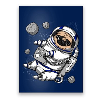 Pug Dog Astronaut Funny Space Cosmic Girl Boy Poster