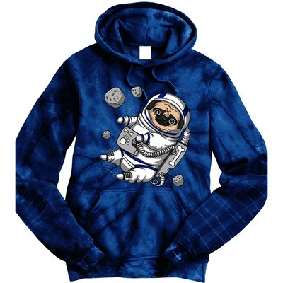 Pug Dog Astronaut Funny Space Cosmic Girl Boy Tie Dye Hoodie