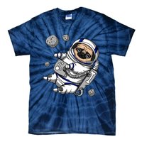 Pug Dog Astronaut Funny Space Cosmic Girl Boy Tie-Dye T-Shirt