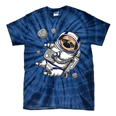 Pug Dog Astronaut Funny Space Cosmic Girl Boy Tie-Dye T-Shirt