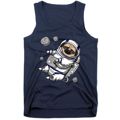 Pug Dog Astronaut Funny Space Cosmic Girl Boy Tank Top