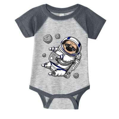 Pug Dog Astronaut Funny Space Cosmic Girl Boy Infant Baby Jersey Bodysuit