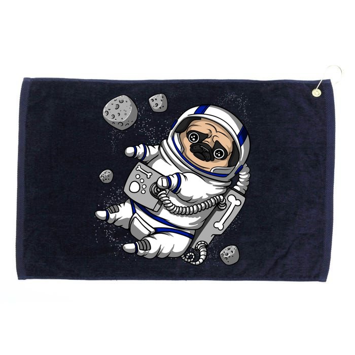 Pug Dog Astronaut Funny Space Cosmic Girl Boy Grommeted Golf Towel