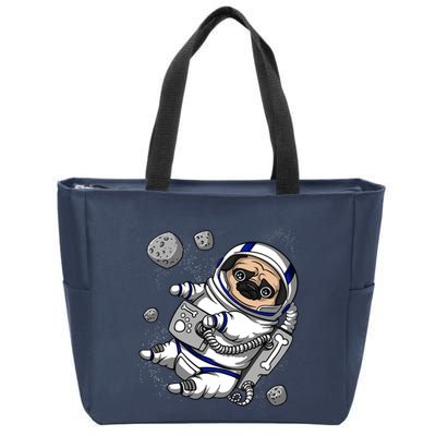 Pug Dog Astronaut Funny Space Cosmic Girl Boy Zip Tote Bag