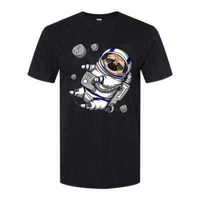 Pug Dog Astronaut Funny Space Cosmic Girl Boy Softstyle CVC T-Shirt