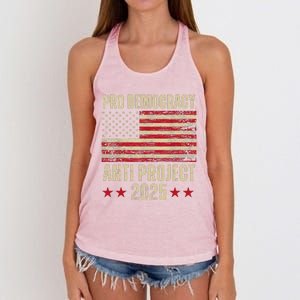 Pro Democracy Anti Project 2025 Stop Project 2025 Anti Trump Women's Knotted Racerback Tank