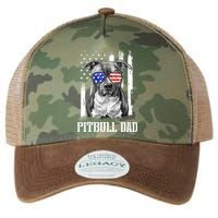 Pitbull Dad American Flag 4th Of July Dog Father's Days Legacy Tie Dye Trucker Hat