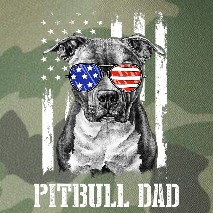 Pitbull Dad American Flag 4th Of July Dog Father's Days Legacy Tie Dye Trucker Hat