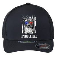 Pitbull Dad American Flag 4th Of July Dog Father's Days Flexfit Unipanel Trucker Cap