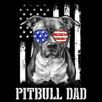 Pitbull Dad American Flag 4th Of July Dog Father's Days Flexfit Unipanel Trucker Cap