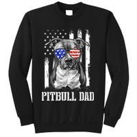 Pitbull Dad American Flag 4th Of July Dog Father's Days Sweatshirt