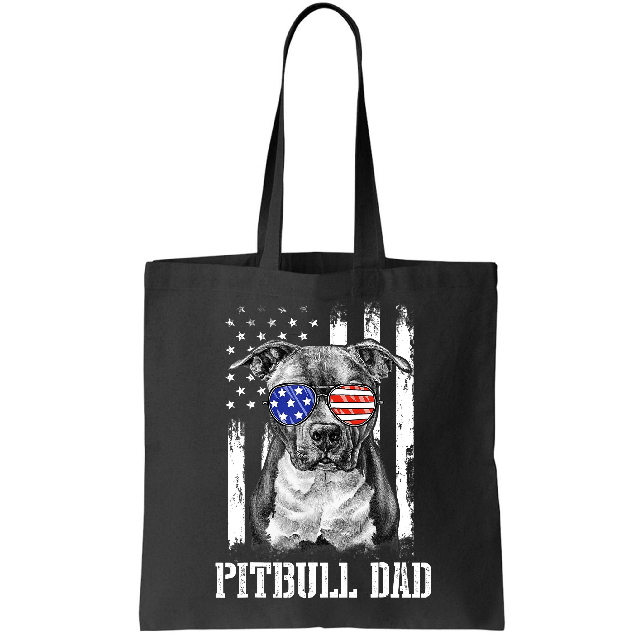Pitbull Dad American Flag 4th Of July Dog Father's Days Bag