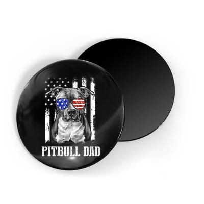 Pitbull Dad American Flag 4th Of July Dog Father's Days Magnet
