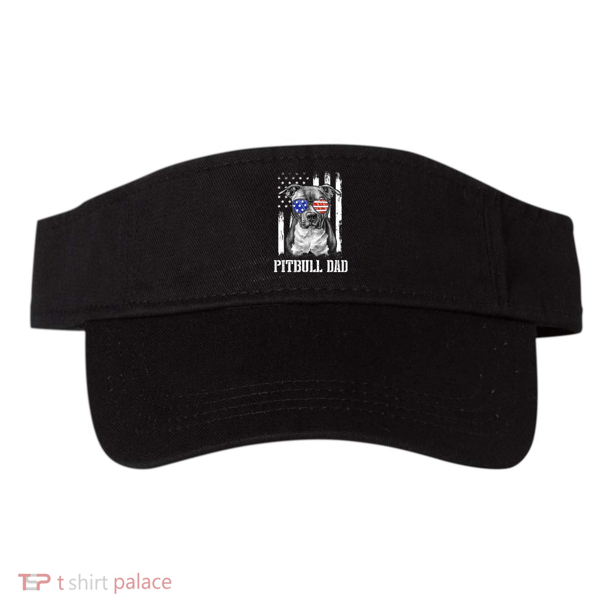 Pitbull Dad American Flag 4th Of July Dog Father's Days Visor