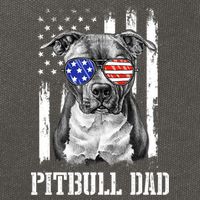Pitbull Dad American Flag 4th Of July Dog Father's Days Cotton Canvas Backpack