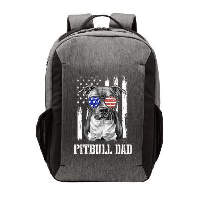 Pitbull Dad American Flag 4th Of July Dog Father's Days Vector Backpack